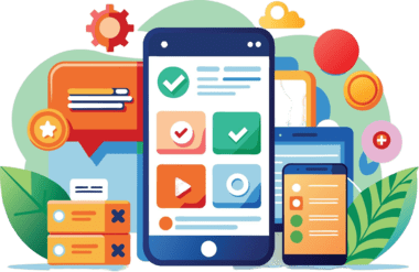 flat illustration phone application vector illustration 19