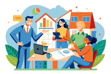 real-estate content 2 real estate professional housing market flat illustration vector illustration 19