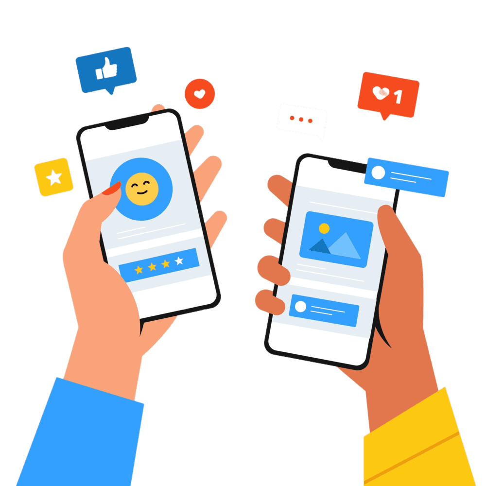 logistics content 4 social media marketing mobile phone concept with people holding smartphones 50